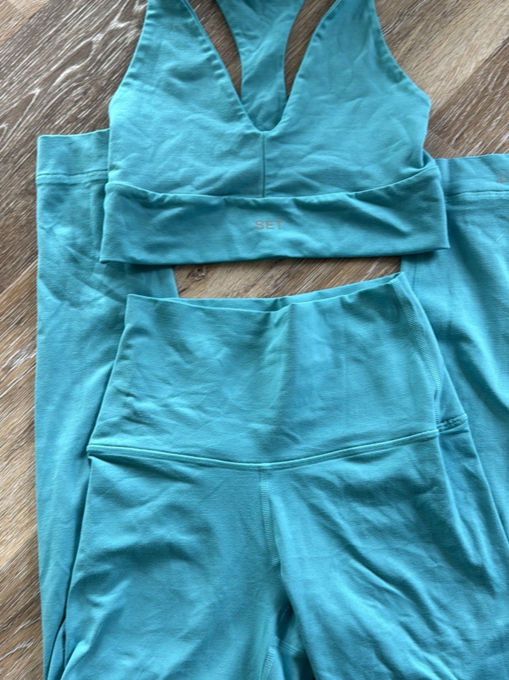 SET Active Teal High-Waist Leggings and Sports Bra Set